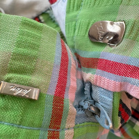 70s vintage h.i.s for her フレア チェック柄 パンツ