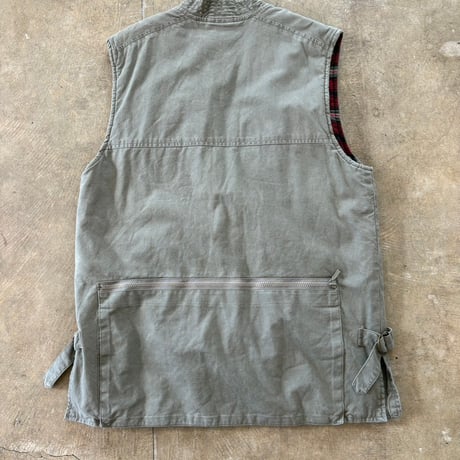 90s L.L BEAN チェック キルティング サファリ ハンティング ベスト