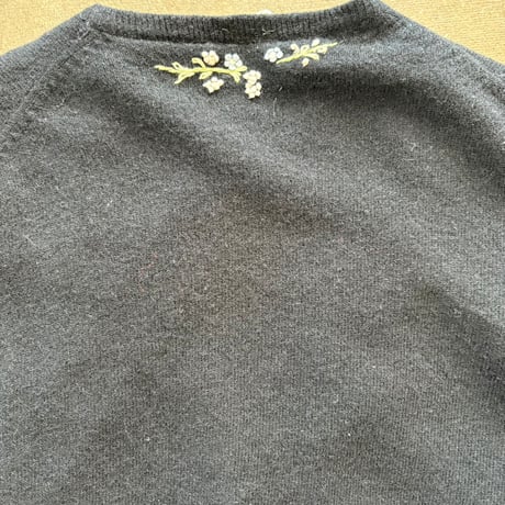 60s- vintage 花刺繍 カーディガン