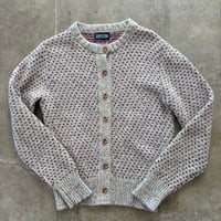 80s LANDS' END バーズアイ ニット カーディガン