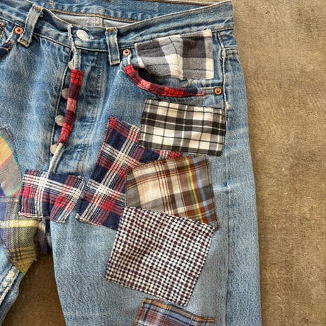 90s Levis 501 パッチワーク デニム パンツ