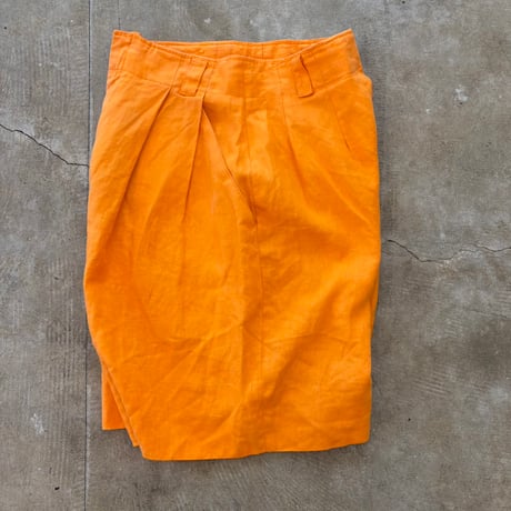 LINEN100 コリア製 VALERIE STEVENS 2タック ショートパンツ