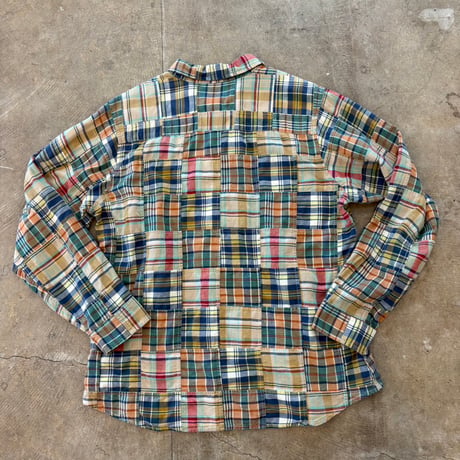 90s- ORVIS パッチワーク ボタンダウン 長袖 シャツ