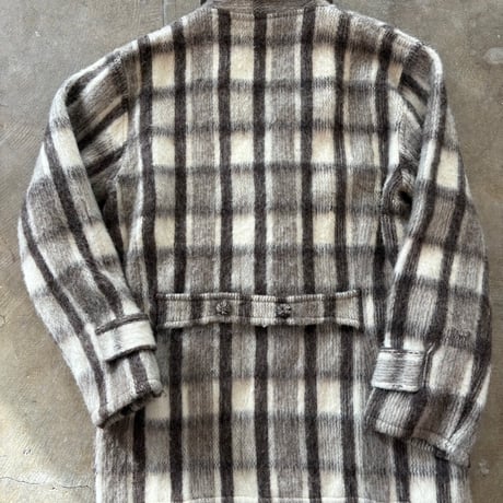 70s vintage アルパカ チェック ニット ジャケット