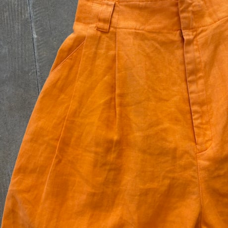 LINEN100 コリア製 VALERIE STEVENS 2タック ショートパンツ