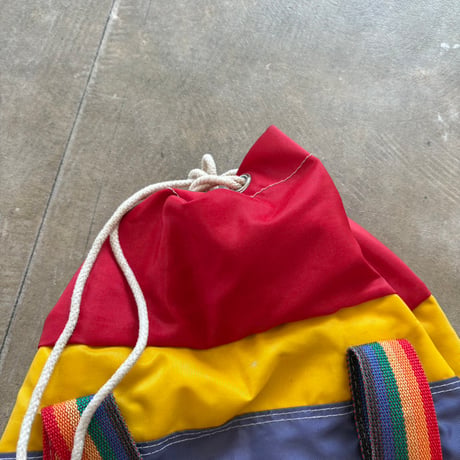 vintage カラフル レインボーカラー プール ナイロンBAG