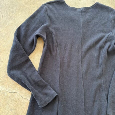 90s ITALY製 J.CREW コットン ニット ヘンリーネック ワンピース