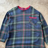 90s タータンチェック ポケット付き スウェット