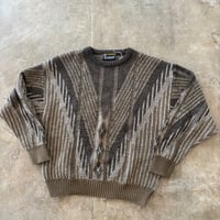 70s LONDON FOG 立体 総柄 ニット セーター