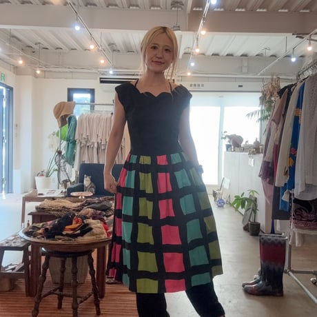 60s vintage カラフルワンピース