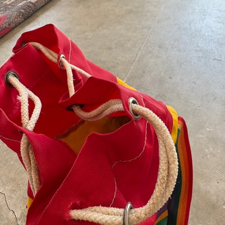 vintage カラフル レインボーカラー プール ナイロンBAG