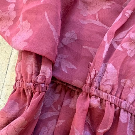 60-70s  カリフォルニアmade シースルー 花柄 ワンピース