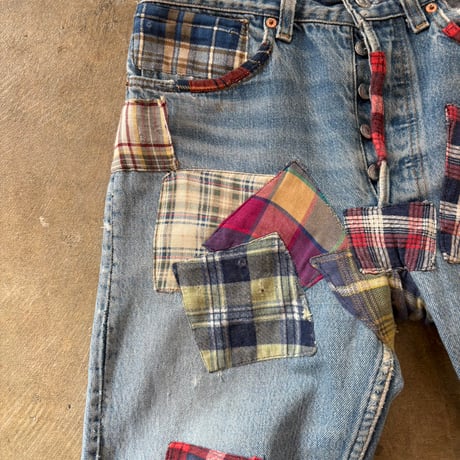 90s Levis 501 パッチワーク デニム パンツ