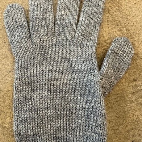 霜降りグレー ニット ロング グローブ