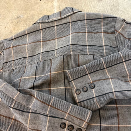 vintage ダブルボタン グレンチェック ロング コート ワンピース