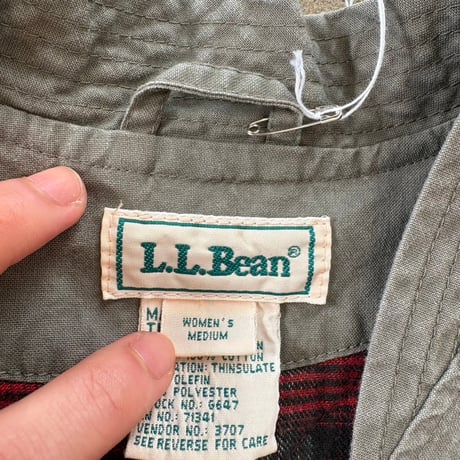 90s L.L BEAN チェック キルティング サファリ ハンティング ベスト