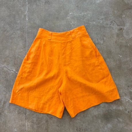 LINEN100 コリア製 VALERIE STEVENS 2タック ショートパンツ