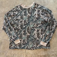 80- Mossy Oak USA製 コットン100 リアルツリー カモ柄 ロンTEE