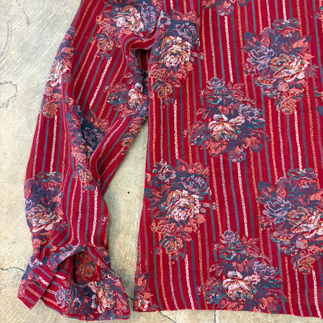 vintage フランスmade シースルー リボン付き ブラウス