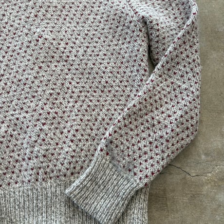 80s LANDS' END バーズアイ ニット カーディガン