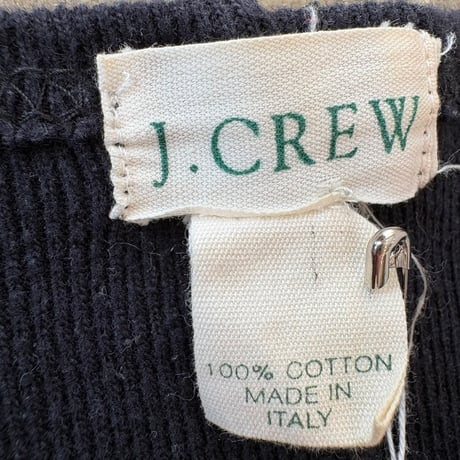 90s ITALY製 J.CREW コットン ニット ヘンリーネック ワンピース