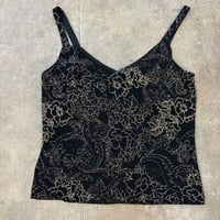 90s USA製 ALEX EVENINGS ラメ 総柄 スパンデックス キャミ