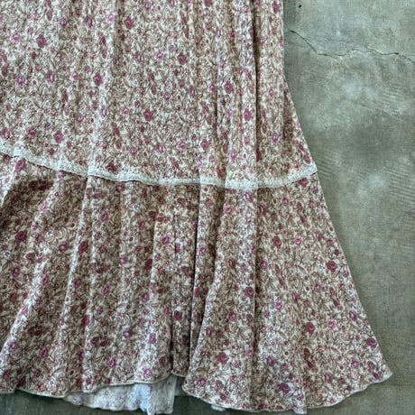90s USA製  花柄 レース ロング丈 ワンピース