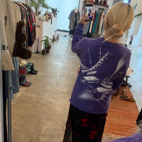 90s USA製 シャチ両面プリント アート ロンTEE