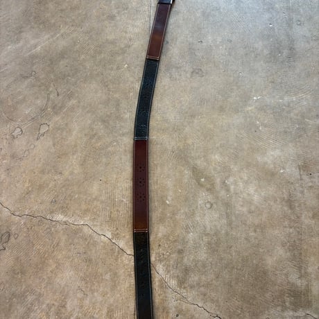 Vintage お花モチーフ 2トーン レザーベルト