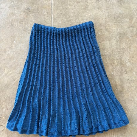 vintage 立体デザイン フレア ニットスカート