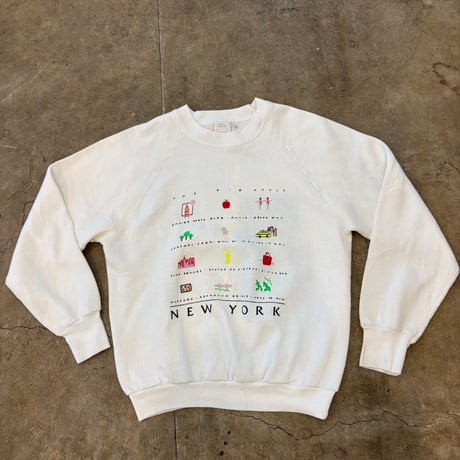 90s Fruit of the Loom NY プリント スウェット