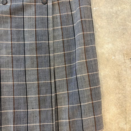 vintage ダブルボタン グレンチェック ロング コート ワンピース