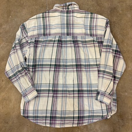 80s Eddie Bauer コットン チェック 長袖 シャツ