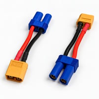 XT60（オス）⇔ EC5（メス）変換コネクター 配線付き 約5cm RCバッテリー用