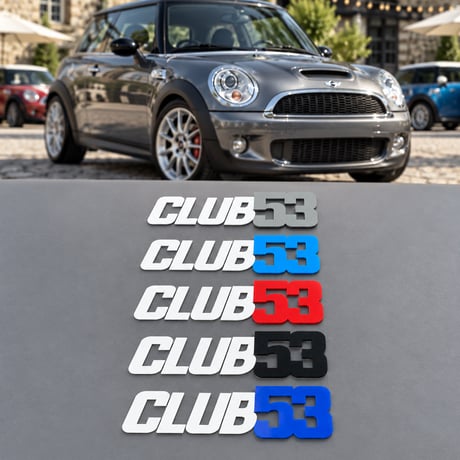 CLUB53 ロング ロゴステッカー BMW MINI クーパーS R53 ドレスアップ CluB53 sticker Long Club53S-01