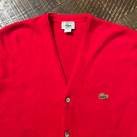 80s~ IZOD LACOSTE アクリルカーディガン