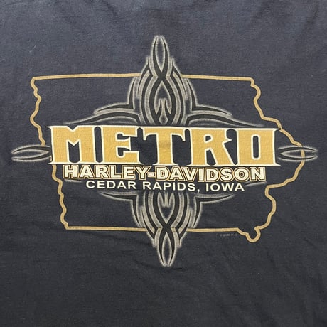 00s Harley-Davidson "METRO" ヘンリーネックロングスリーブTシャツ