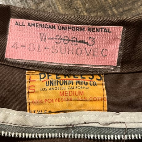 50s～60s PEERLESS UNIFORM MFG. CO. ウィップコードジャケット