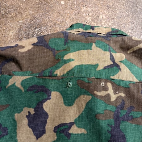 70s U.S. Military COAT, HOT WEATHER, COMOUFLAGE PATTERN RIPSTOP LARGE-SHORT