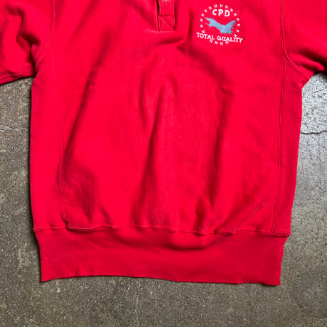 90s Champion Reverse Weave チンスト付きハーフスナップスウェット ”ボロ”