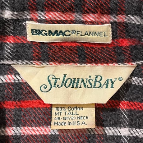 80s  St. John’s Bay "BIG MAC FLANNEL" ヘビーネルシャツ / "RED×BLACK×WHITE"