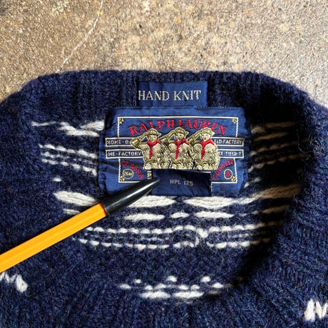 90s CHAPS RALPH LAUREN ハンドニットセーター