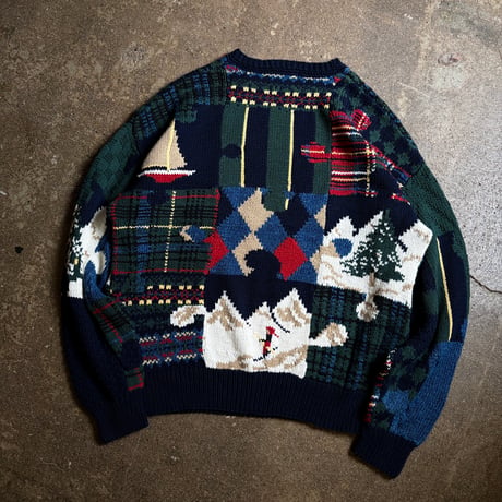 90s Nautica ハンドニットセーター