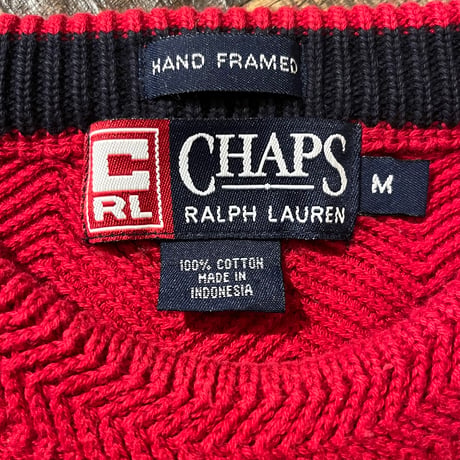 CHAPS RALPH LAUREN コットンニットセーター "HAND FRAMED"