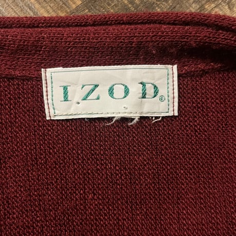 80s IZOD アクリルニットカーディガン