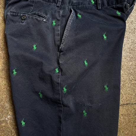 Polo by Ralph Lauren ポニー総柄刺繍チノパン ”ボロ”