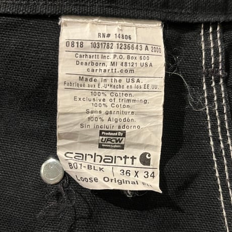 Carhartt ダブルニーダックペインターパンツ / B01-BLK "36×34" MADE INUSA