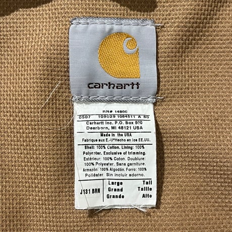 Carhartt アクティブジャケット / J131 BRN