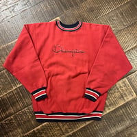 90s Champion REVERSE WEAVE リブラインスウェット / Script Logo