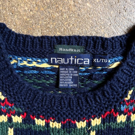 90s Nautica ハンドニットセーター